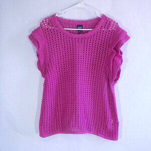 GAP Pink Knit Ruffle Top